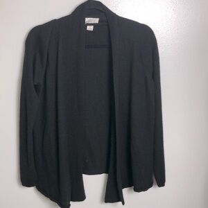 Merino Wool Cashmere Blend Black Cardigan SzM